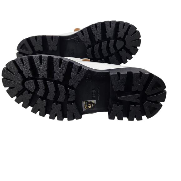 Maje Women's White Leather Chunky Platform Lug Loafers French Size 38/ US 7.5 - Picture 5 of 7